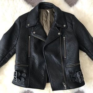 Free people thick leather jacket